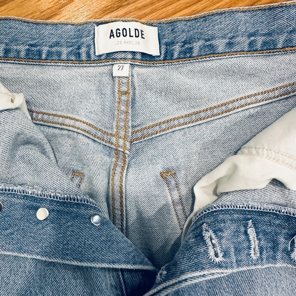 AGOLDE Women's straight leg high rise denim